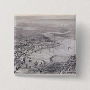 Bird's-Eye View of New Orleans 15 Cm Square Badge
