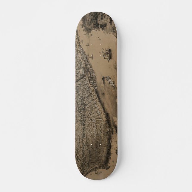 Birds' eye view of New Orleans from 1851 Skateboard (Front)