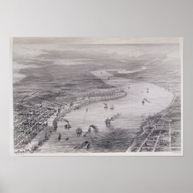 Bird's-Eye View of New Orleans Poster (Front)