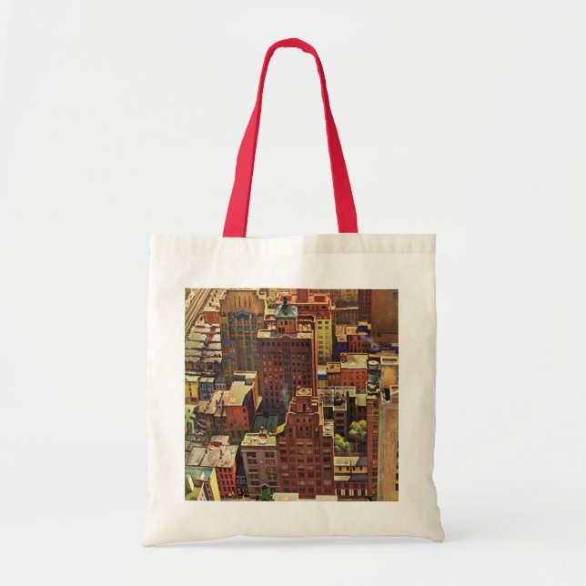 Bird's-Eye View of New York City by John Falter Tote Bag (Front)