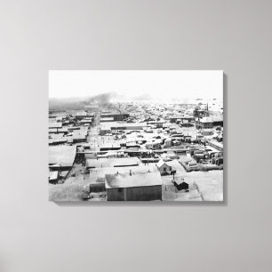 Bird's eye view of Nome, Alaska with Snow Canvas Print