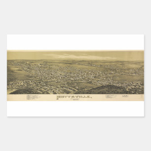 Bird's Eye View of Pottsville Pennsylvania (1889) Rectangular Sticker