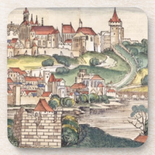 Bird's Eye View of Prague from the Nuremberg Chron Coaster