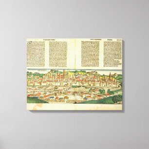 Bird's Eye View of Ratisbon, from the Nuremberg Ch Canvas Print