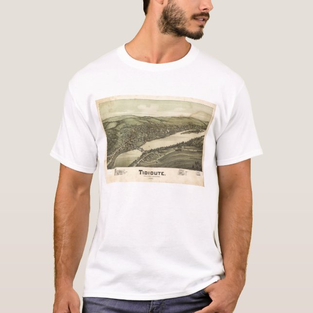 Bird's Eye View of Tidioute Pennsylvania (1896) T-Shirt (Front)