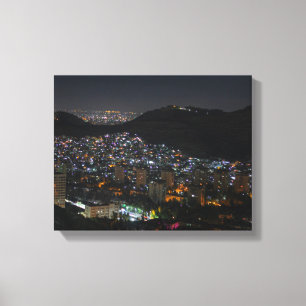 bird's eye view photography of city lights canvas print