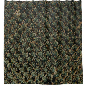 Bird's eye view photography of palm trees shower curtain