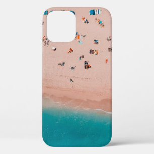 BIRD'S EYE VIEW PHOTOGRAPHY OF PEOPLE IN SEASHORE iPhone 12 CASE