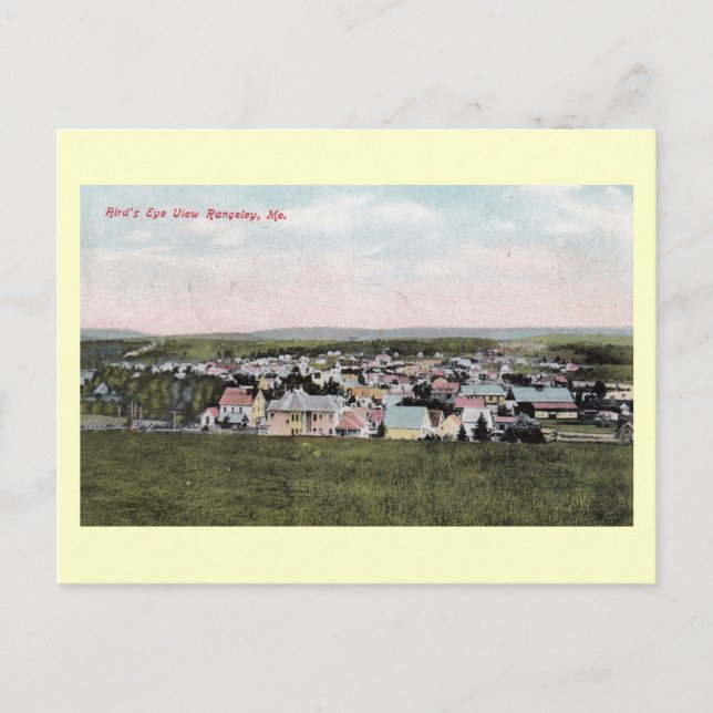 Bird's Eye View, Rangeley, Maine Vintage Postcard (Front)