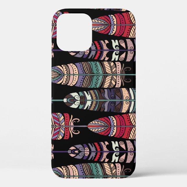 Birds Feathers Tribal Art Seamless Case-Mate iPhone Case (Back)