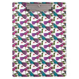 Birds floral seamless pattern Curtain Clipboard