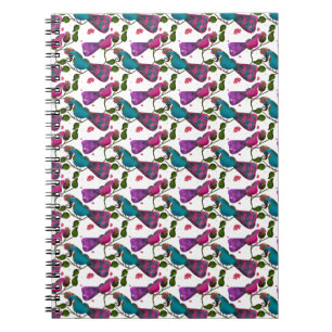 Birds floral seamless pattern Curtain Notebook