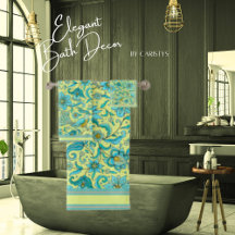 Birds Florals Blues, Yellow, Tan