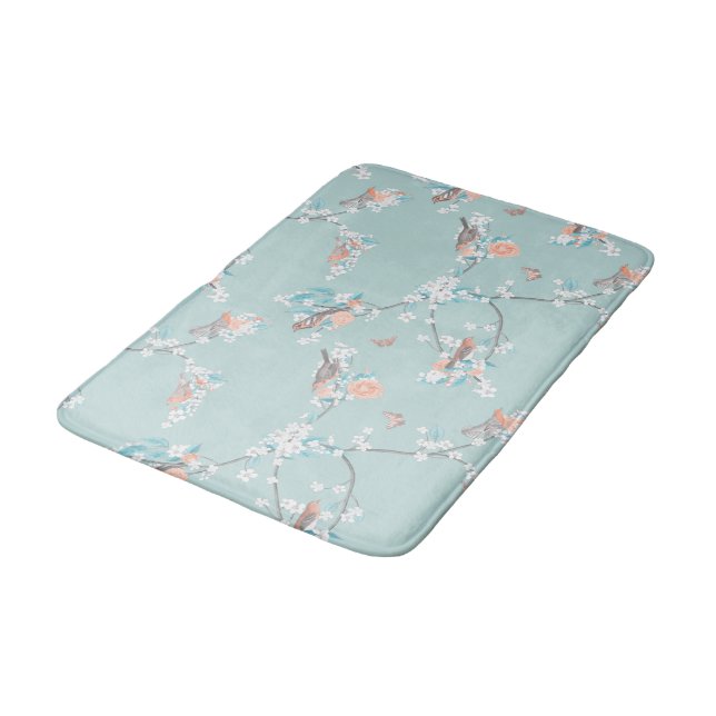 Birds & Flowers Bath Mat (Angled)