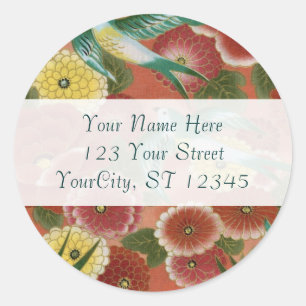 Birds & Flowers Classic Round Sticker