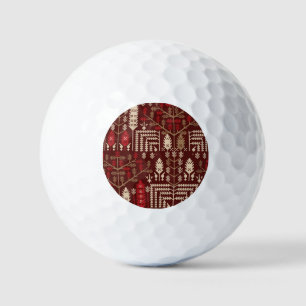 Birds Flowers Dark Blue Pattern Golf Balls