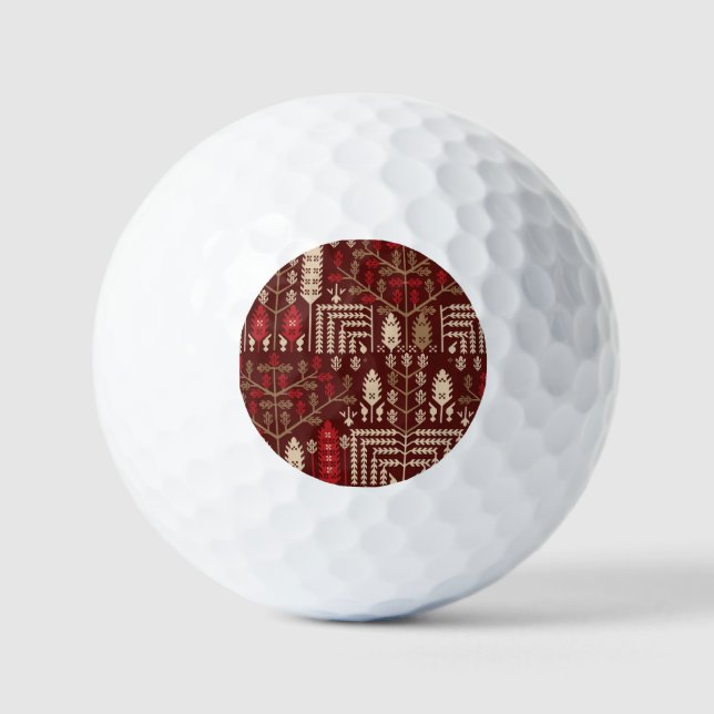 Birds Flowers Dark Blue Pattern Golf Balls (Front)
