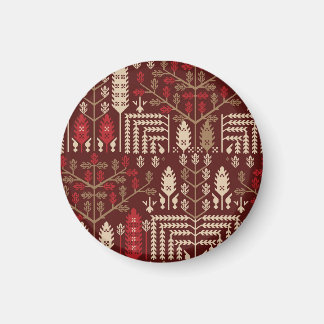 Birds Flowers Dark Blue Pattern Magnet