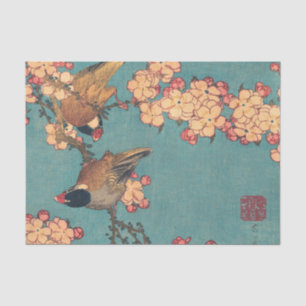 Birds Flowers Hokusai Japanese Art Tissue Paper