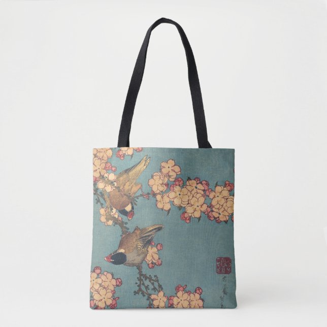 Birds Flowers Hokusai Japanese Art Tote Bag (Front)