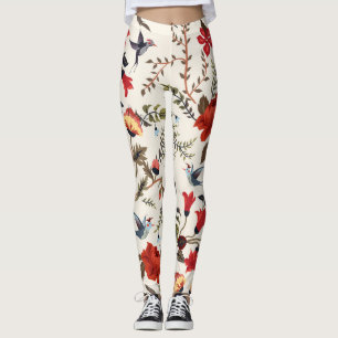 Birds & Flowers: Seamless Floral Design Leggings