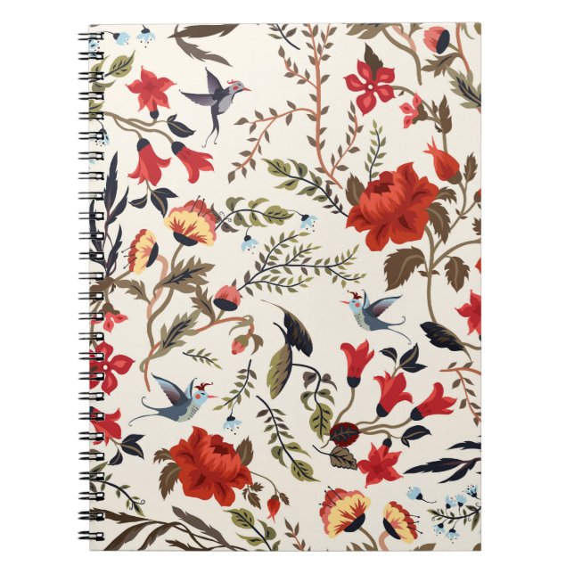 Birds & Flowers: Seamless Floral Design Notebook (Front)