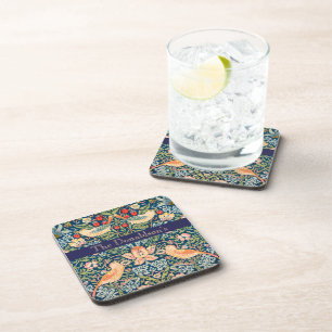 Birds & Flowers Wm Morris Add a Name Coaster