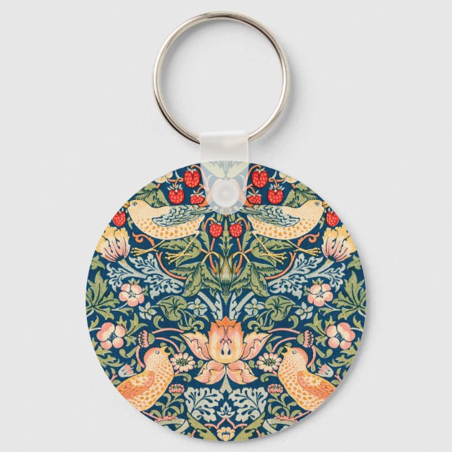 Birds & Flowers Wm Morris Art Key Ring (Front)