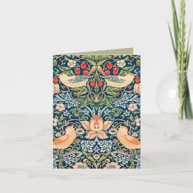 Birds & Flowers Wm Morris Art with Sentiment Card (Front)