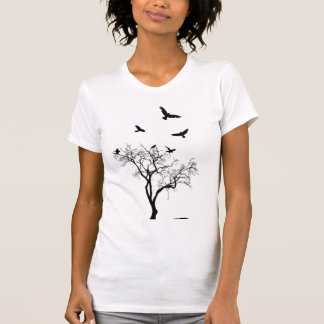Birds Fly From The Tree vintage style mens tshirt