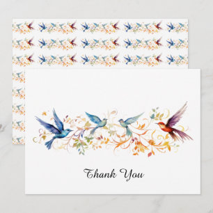 Birds flying  graphics pattern thank you card