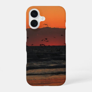 Birds Flying Over Ocean Sunrise Photo iPhone 16 Case