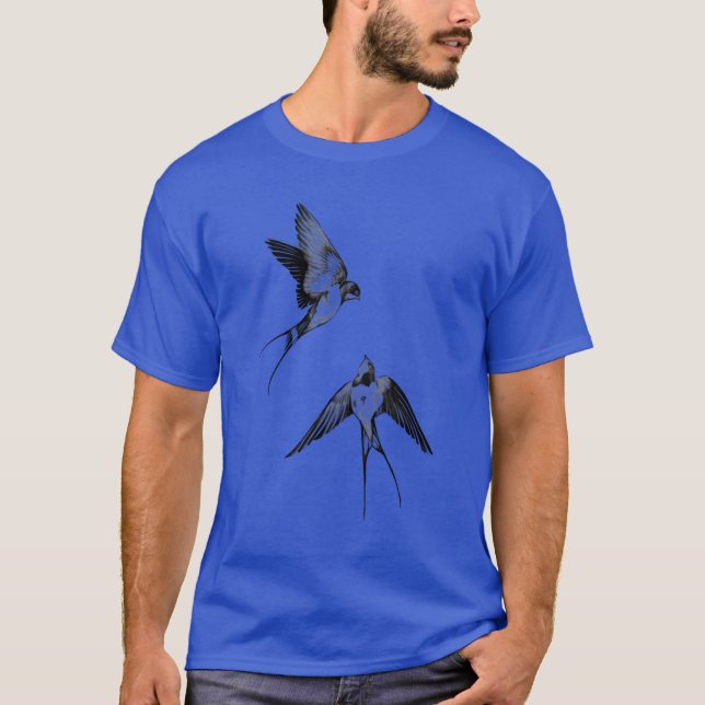 Birds flying retro T-Shirt (Front)