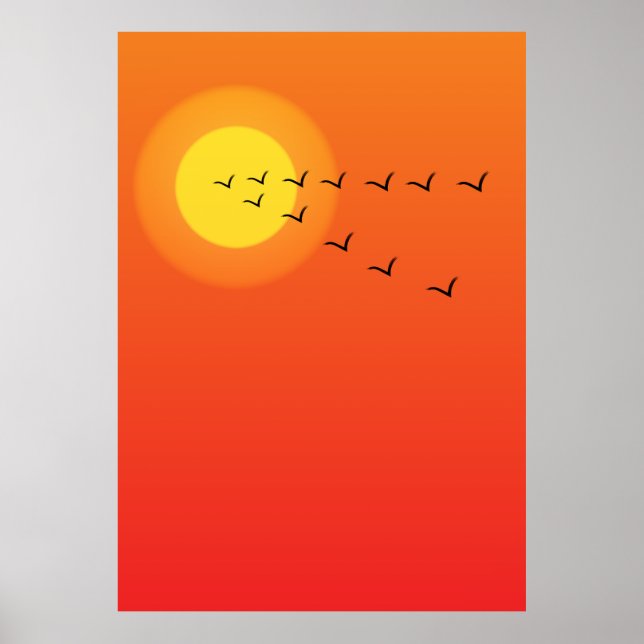Birds flying to the sun poster (Front)