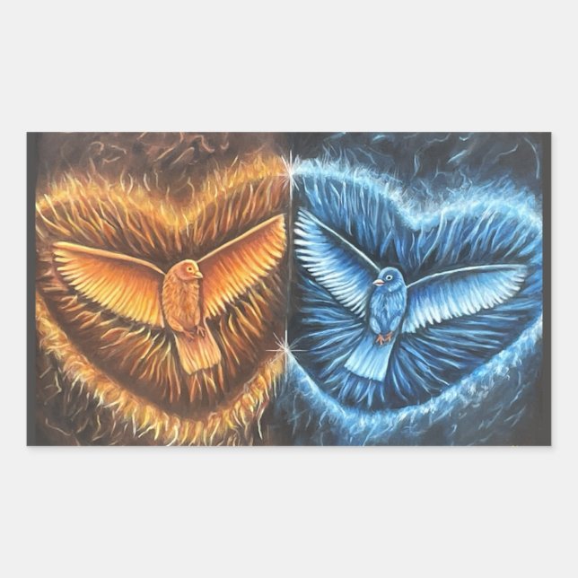 Birds Flying Together- Rectangular Sticker (Front)