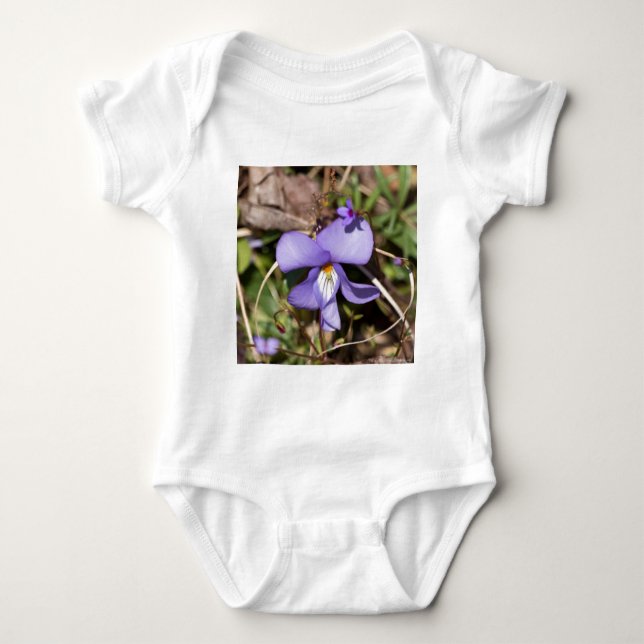 Birds-Foot Violet w/ Bluets Baby Bodysuit (Front)