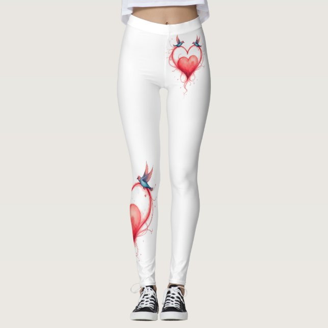 Birds for Valentine's Day Leggings (Front)