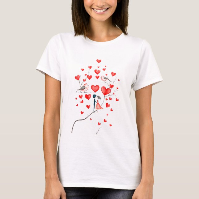 Birds for Valentine's Day T-Shirt (Front)