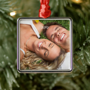 Birds Garland & Pinecones Christmas Photo Ornament