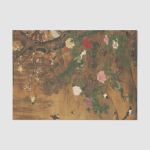 Birds Gather under the Spring Willow Decoupage Tissue Paper