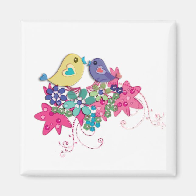 Birds, glass magnet (Front)