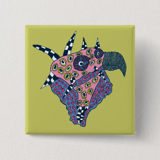 Bird's Head 15 Cm Square Badge