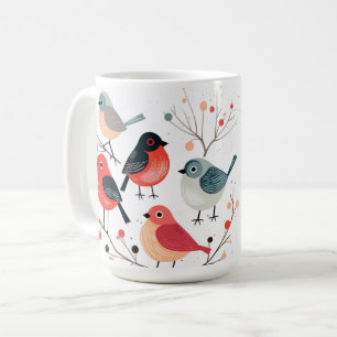 birds holly coffee mug