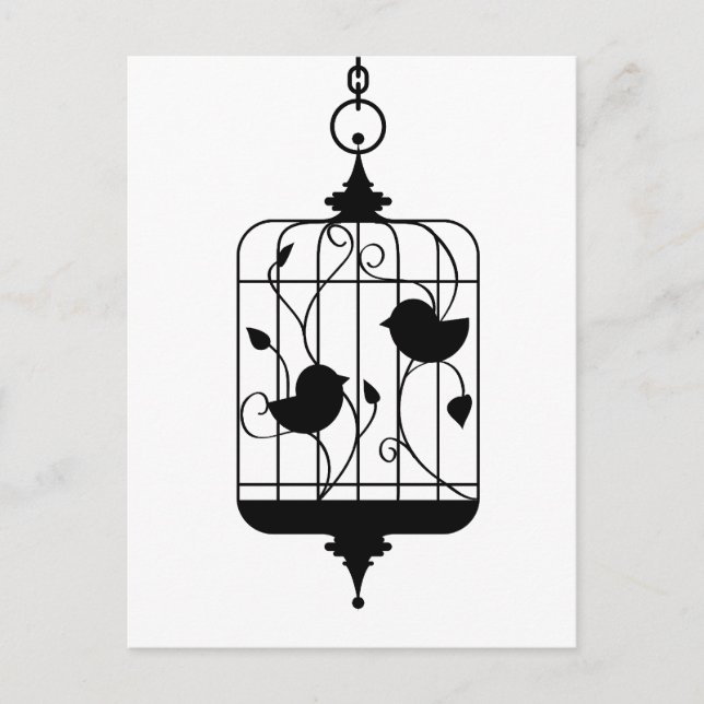 Birds in a Cage Postcard (Front)