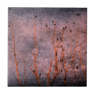 Birds in a Tree Grunge Tile