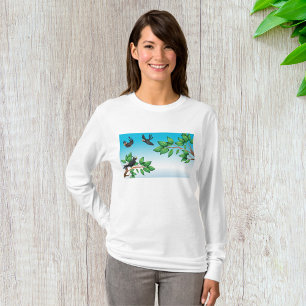 Birds In A Tree Womens Long-Sleeve T-Shirt
