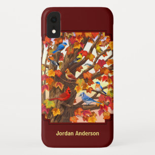 Birds in Autumn Maple Tree Red Case-Mate iPhone Case