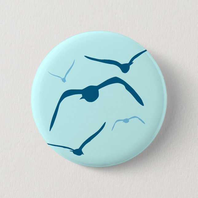 Birds in Flight 6 Cm Round Badge (Front)