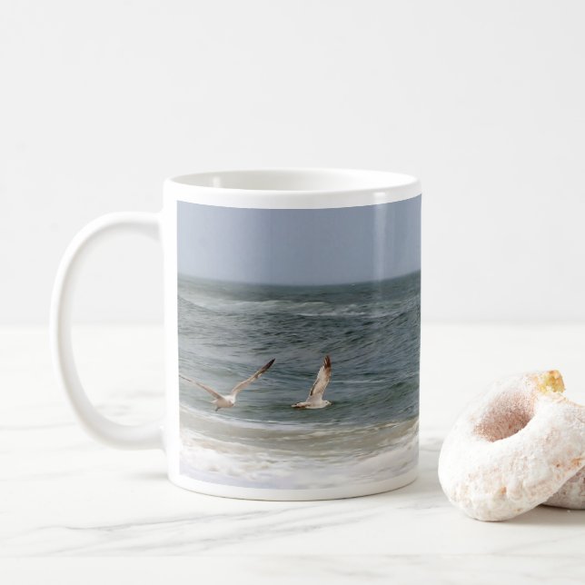 Birds In Flight by Shirley Taylor Coffee Mug (With Donut)