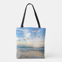 Birds in flight over the ocean